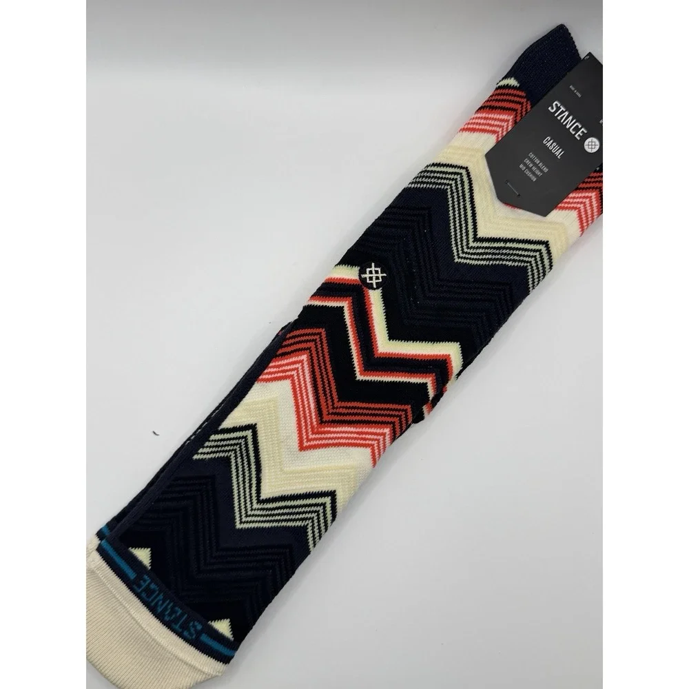 Stance Casual Crew Socks Multicolored Chevron Striped Men's Large NWT AS56C24WAV